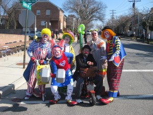 Sir Toony and his clown friends before the parade