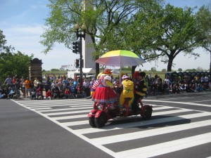 Clowns on a converence bike